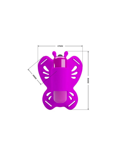 LyBaile Pretty Love Clitoral Massager Butterfly - Клиторальный стимулятор-бабочка, 8.6х6.7 см (фиолетовый)